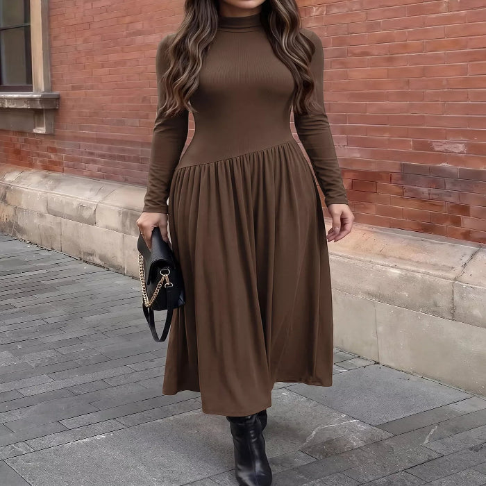 Mock Neck Long Sleeve Midi Dress — primary view Main image