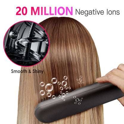 Cordless Hair Straightener Brush Splashis 12 heat settings 12 Heat Settings (248-446°F) 12 Temps & 40-Min Battery | Portable Frizz-Free Styling Anywhere 30 second heat up adjustable heat brush adjustable temperature brush affordable luxury