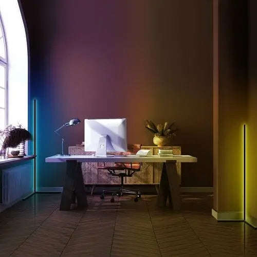Corner RGB Smart Mood Floor Lamp Splashis 50000 hour bulb 55 inch lamp accent lighting aesthetic lighting aesthetic room affordable luxury aluminum lamp ambient lighting apartment essentials app controlled lighting background lighting bedroom