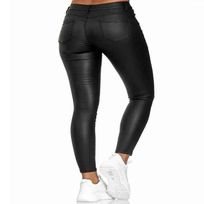 High-Waisted Leather Skinny Pants for a Chic and Stylish Look - Splashis