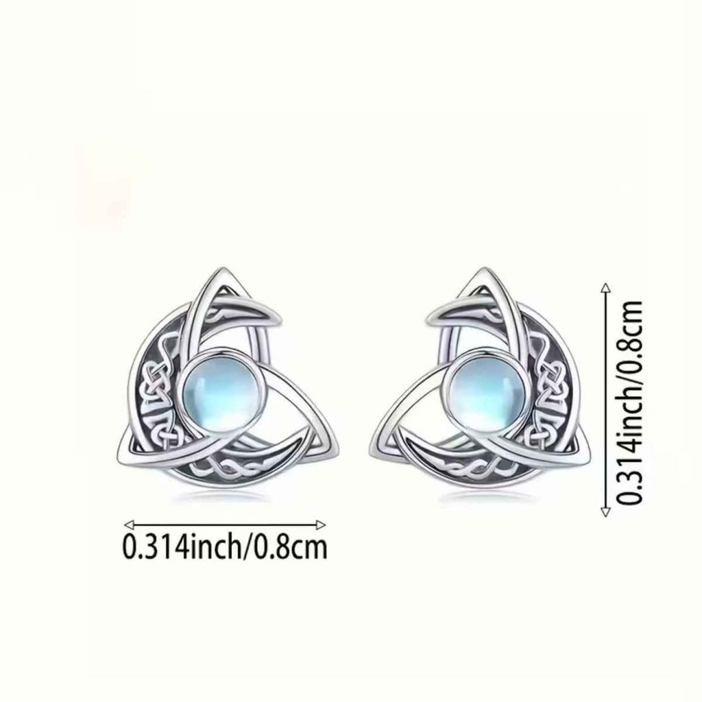 Moonstone stud earrings in 925 sterling silver — additional view 5