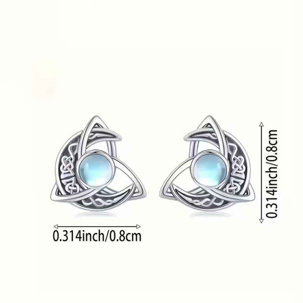 Moonstone stud earrings in 925 sterling silver — additional view 5
