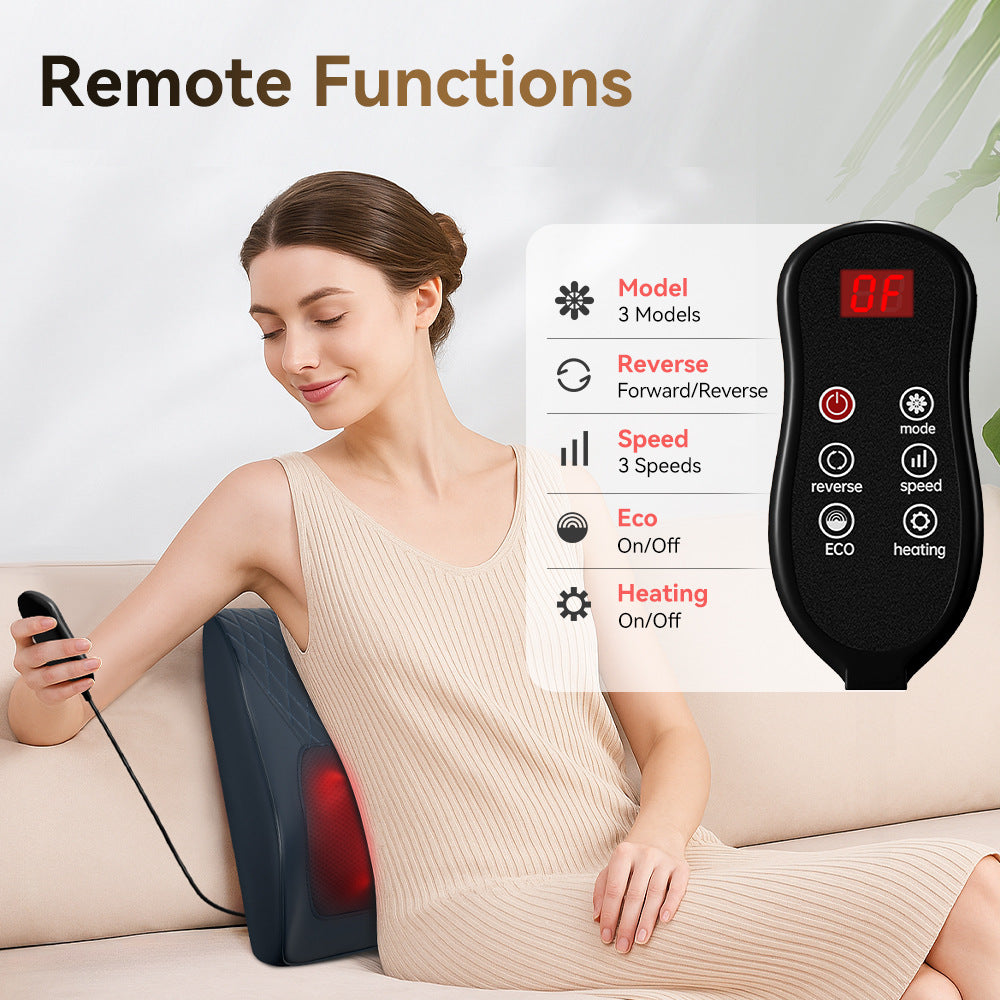 Multifunctional heating massage pillow shown on white background Main image