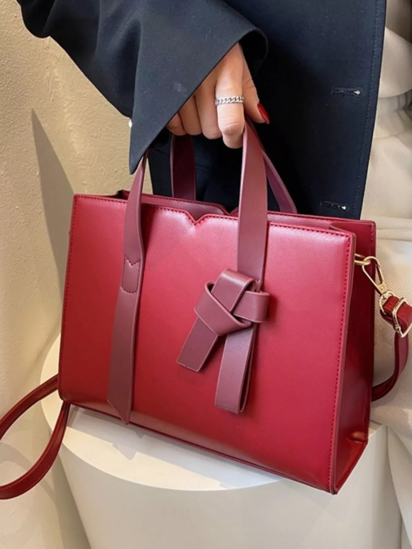 Faux Leather Tote Bag Secondary image