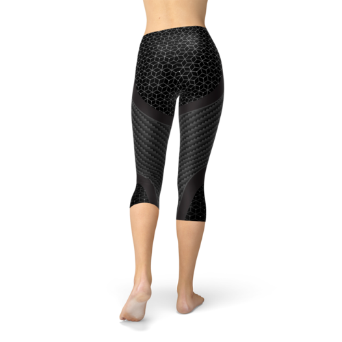 Women Carbon Fiber Sports Capri Leggings - Splashis