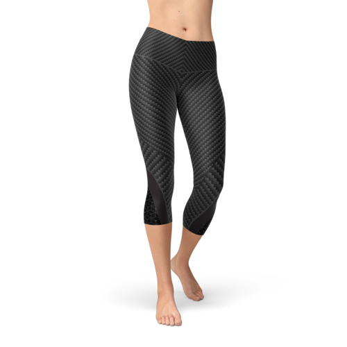 Women Carbon Fiber Sports Capri Leggings - Splashis