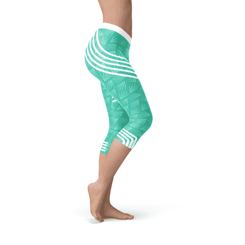 Turquoise Sports Capri Leggings Secondary image