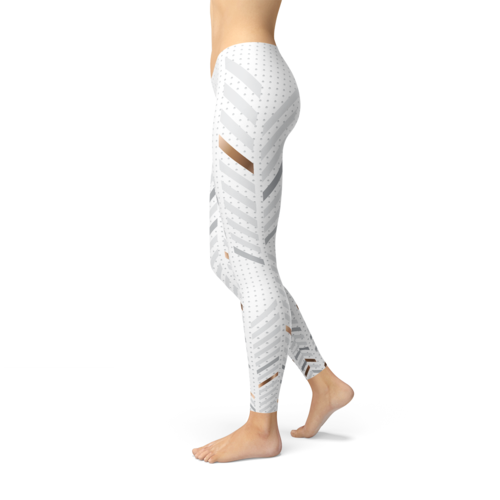 Women White USA premium Leggings - Splashis