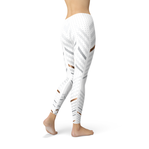 Women White USA premium Leggings - Splashis