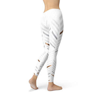 Women White USA premium Leggings - Splashis