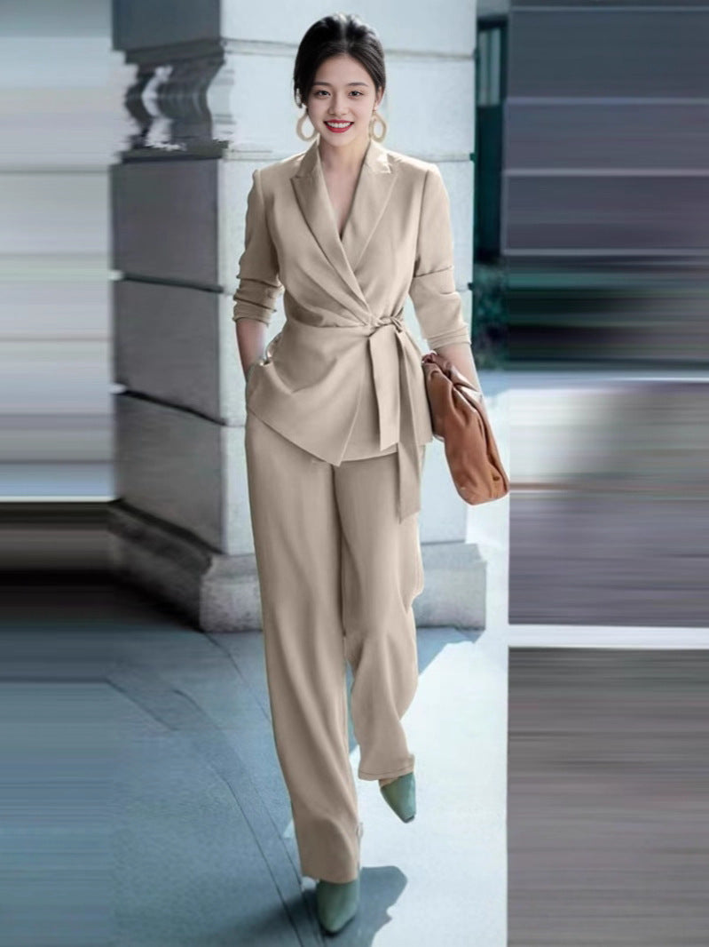 Elegant Tie-Waist Suit Set for Women Secondary image