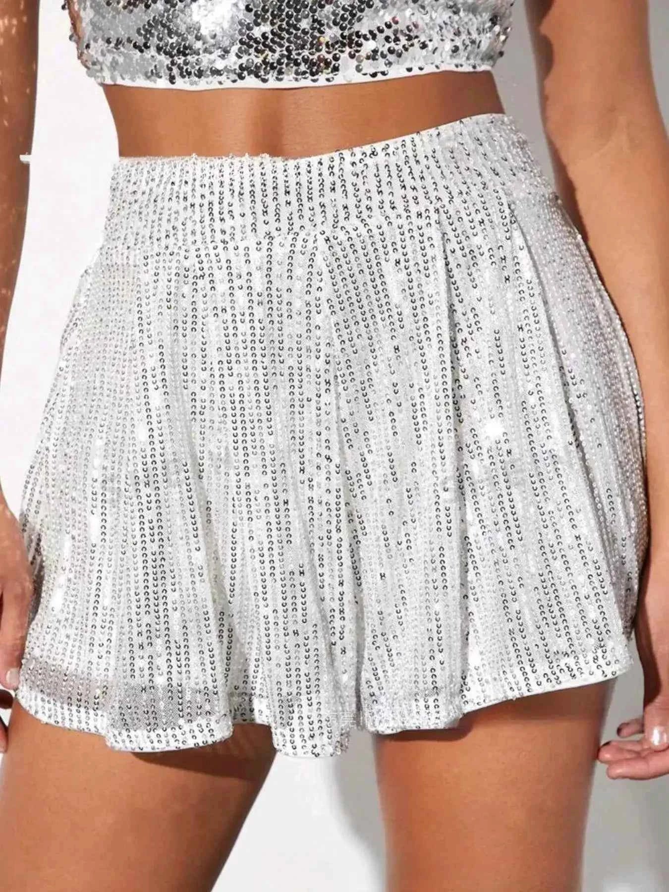 Sequin High Waist Shorts - Splashis