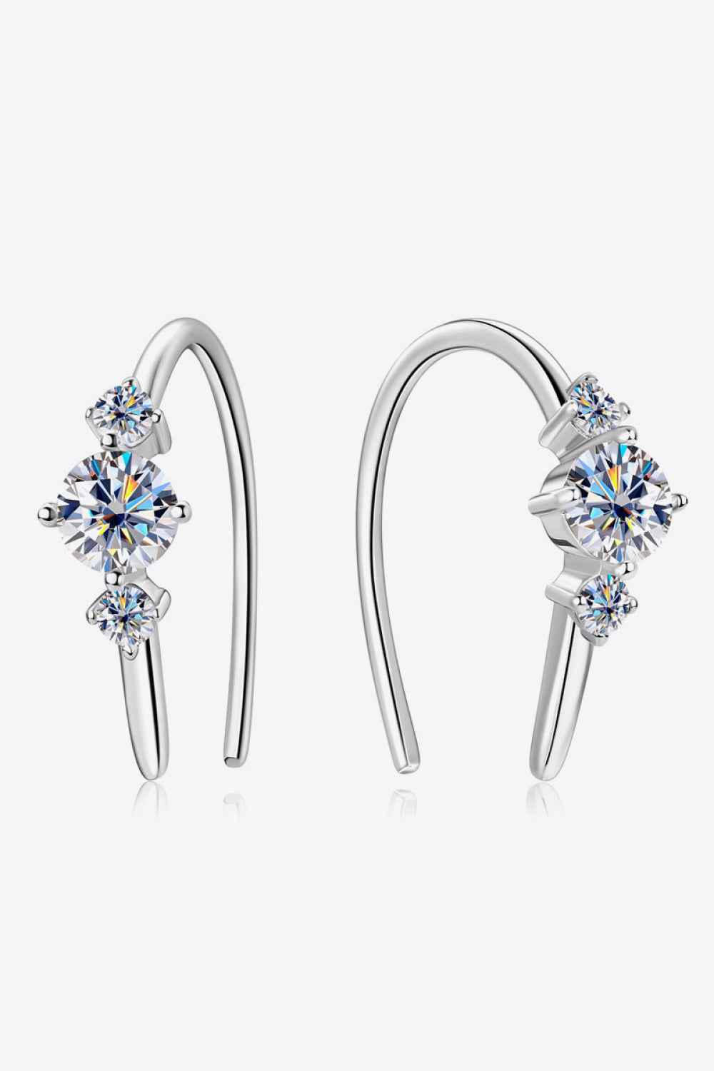 Moissanite stud earrings in 925 sterling silver — additional view 4