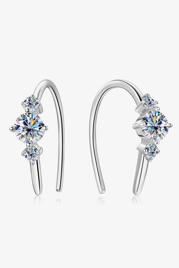 Moissanite stud earrings in 925 sterling silver — additional view 4