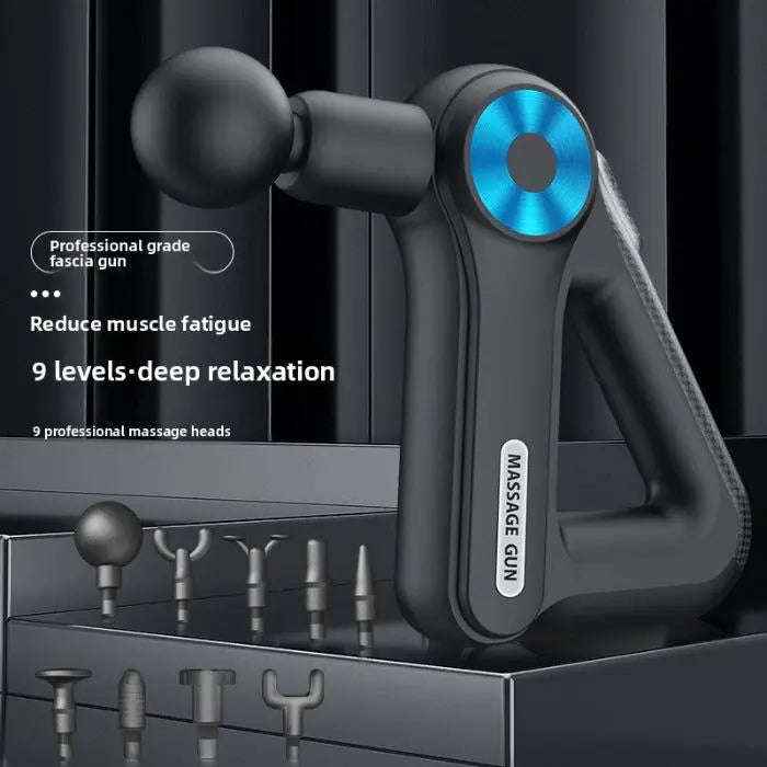 Percussion massage gun with interchangeable heads — primary view Main image