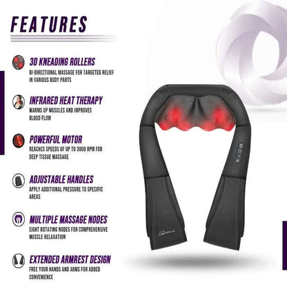 Deep Tissue Neck & Shoulder Massager Splashis 1-2-day-delivery 3d-massager 3drollers affordable-massager arthritis-relief autotimer back-massager back-pain-relief best-value bidirectional birthday-gift budget-friendly-luxury christmas-gift
