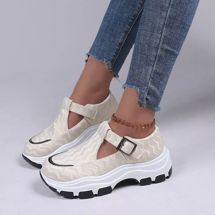 Round toe platform sneakers — primary view Main image
