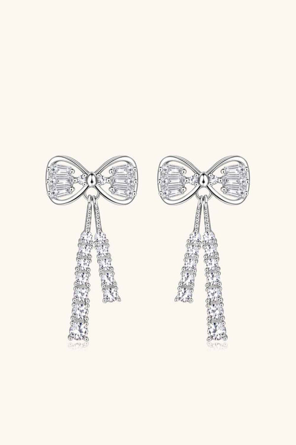 Moissanite bow stud earrings 1.12 carat in 925 silver — additional view 5