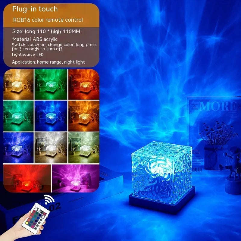 Dynamic Water Ripple Lamp Splashis 3D-light-projector 3D-lighting 3dtechnology aesthetic-lighting aesthetic-room-decor ambient-lighting ambient-room-lighting anxiety-relief apartment-decor bedroom-decor bedroom-lighting bedside-lamp