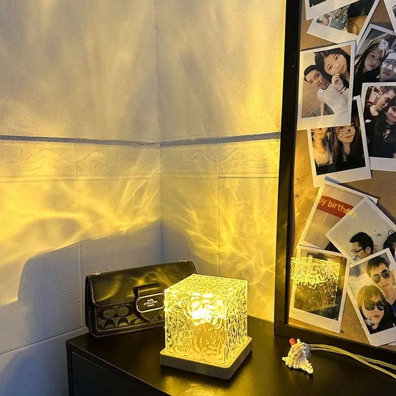 Dynamic Water Ripple Lamp Splashis 3D-light-projector 3D-lighting 3dtechnology aesthetic-lighting aesthetic-room-decor ambient-lighting ambient-room-lighting anxiety-relief apartment-decor bedroom-decor bedroom-lighting bedside-lamp