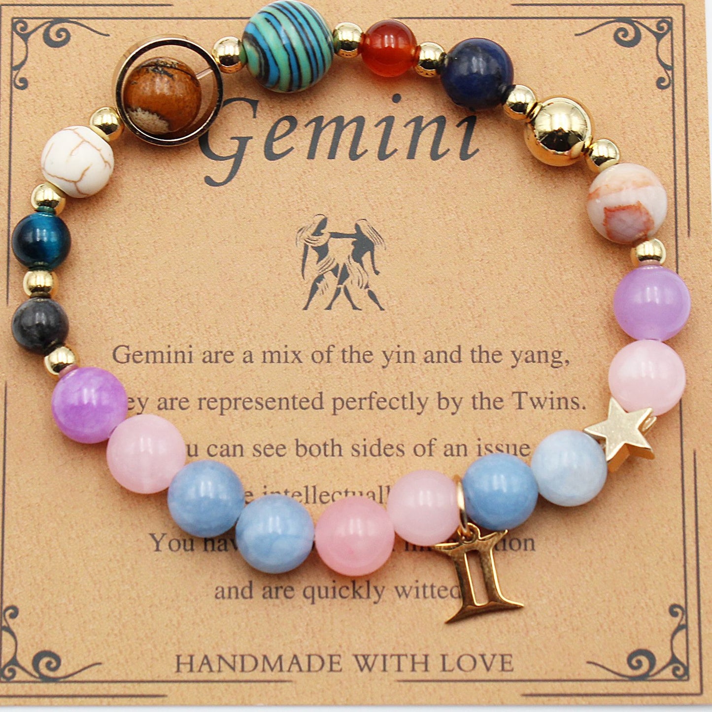 Eight Planets 12 Constellation Bracelet Morgan Stone Beaded Bracelet in various zodiac colors