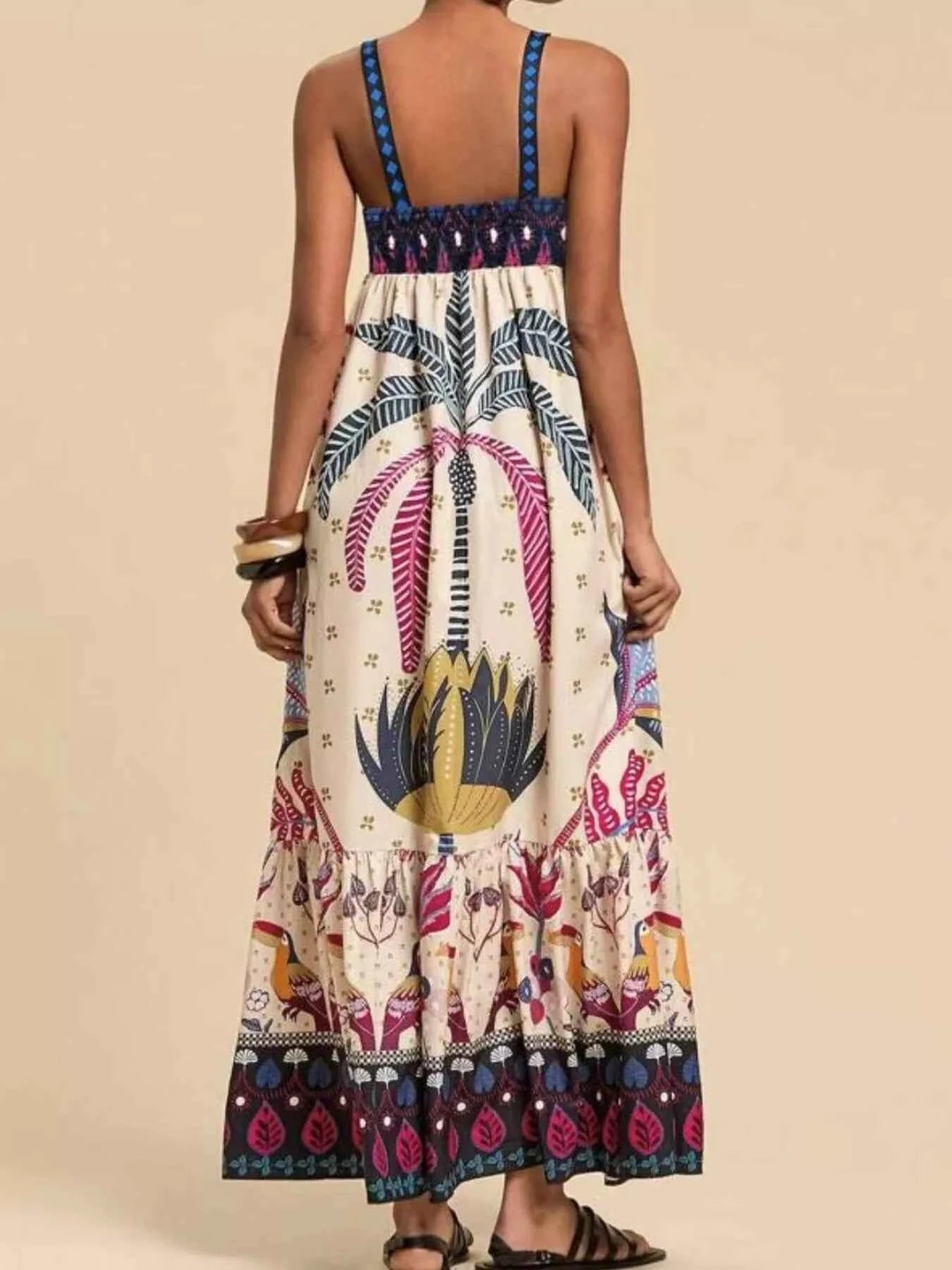 Chic Printed Square Neck Maxi Dress Secondary image