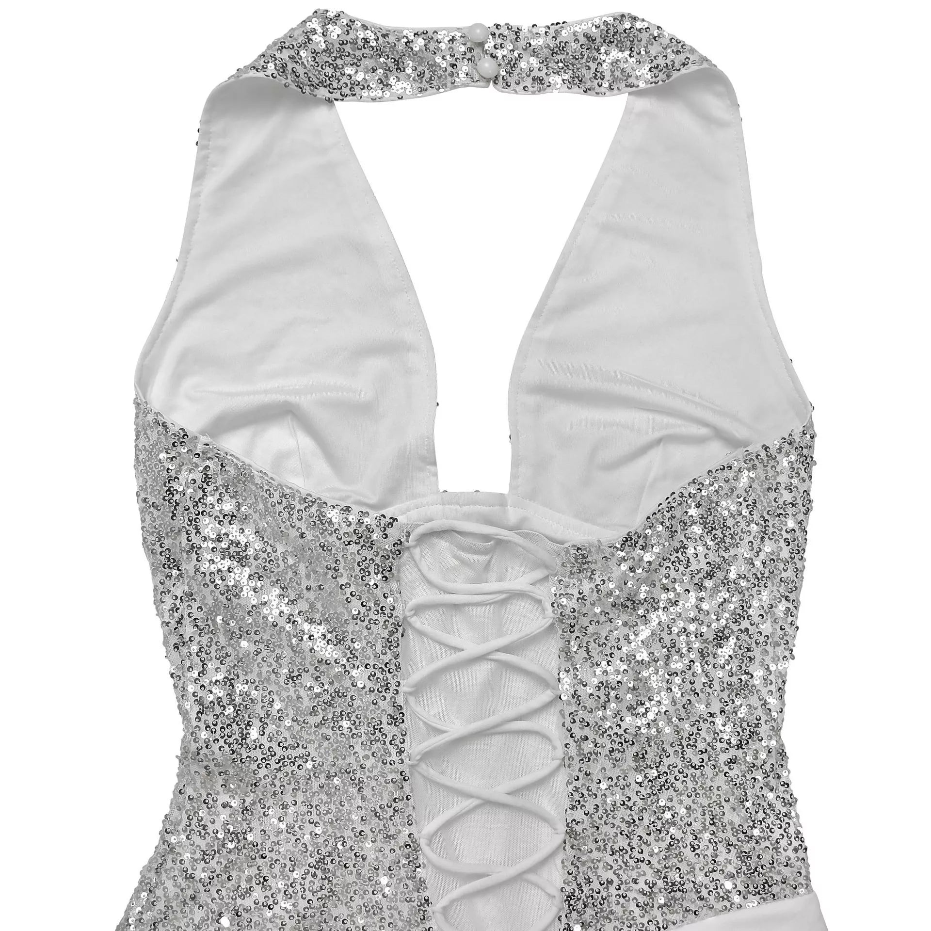 Sequin Halter Neck Maxi Dress-Maxi Dress.-Splashis-Splashis