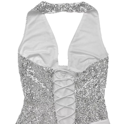 Sequin Halter Neck Maxi Dress-Maxi Dress.-Splashis-Splashis