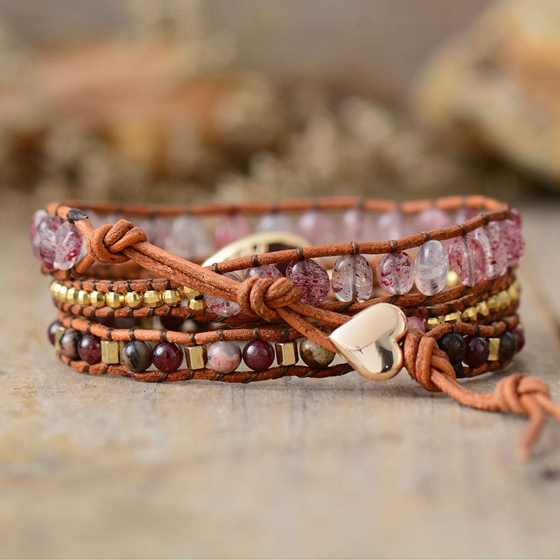 Natural Stone Layered Bracelet--Splashis-Trendsi