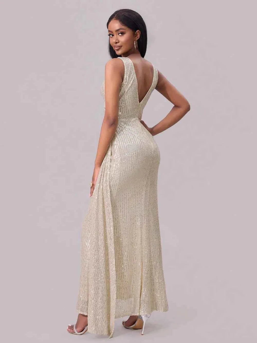 Elegance Sequin Surplice Maxi Dress Secondary image