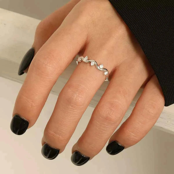 Zircon wave ring in 925 sterling silver — additional view 2