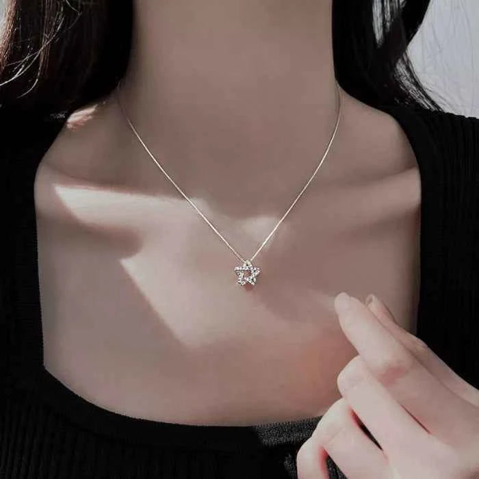 Zircon star necklace in 925 sterling silver — primary view