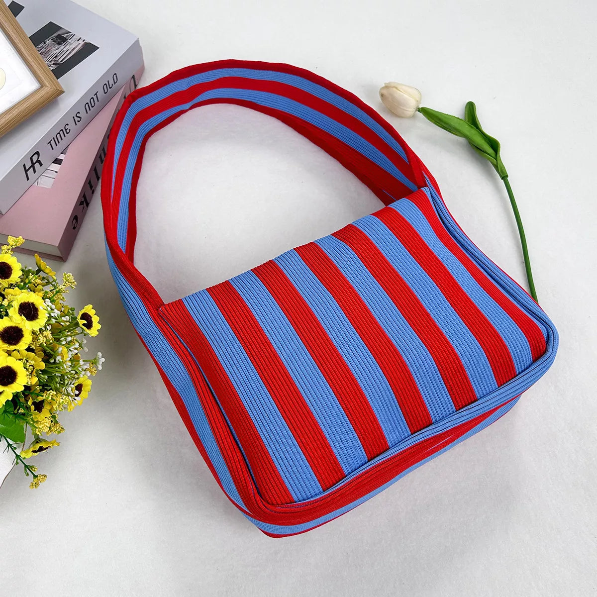 Striped Knit Shoulder Bag Secondary image