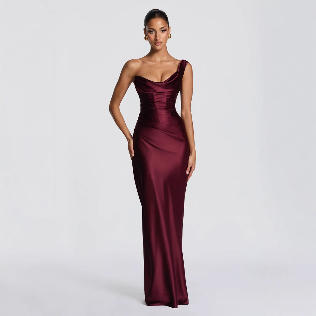 One-Shoulder Sleeveless Evening Dress view 4