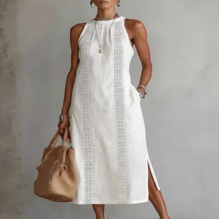 Sleeveless Lace Trim Midi Dress Plus Size — primary view Main image