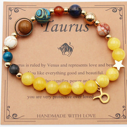 Eight Planets 12 Constellation Bracelet Morgan Stone Beaded Bracelet natural stone and fashion OL style