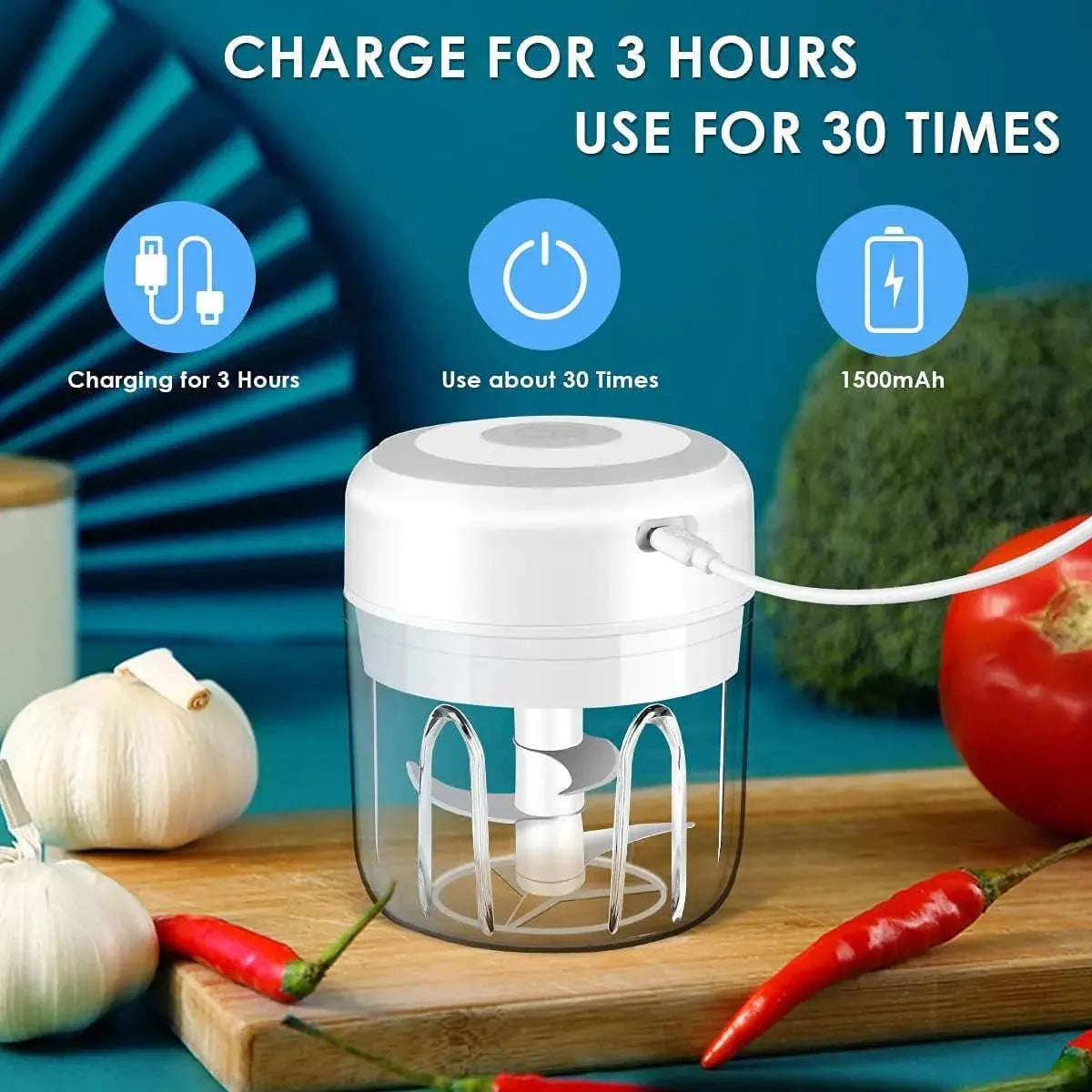 Electric Onion & Garlic Chopper Splashis 300ml-chopper 304-stainless-steel 37w-motor accessible-cooking accident-free-cooking additive-free-cooking apartment-kitchen arthritis-friendly baby-food-chopper baby-food-maker baby-food-processor