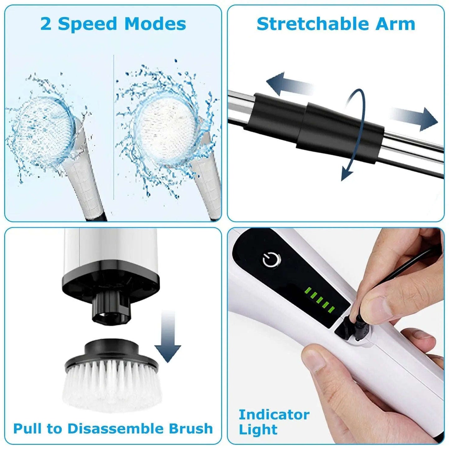 Electric Spin Scrubber Splashis bathroom cleaner cleaning brush cleaning gadget cleaning tool cordless scrubber electric spin scrubber extendable scrubber floor scrubber grout cleaner household cleaning kitchen cleaner power scrubber