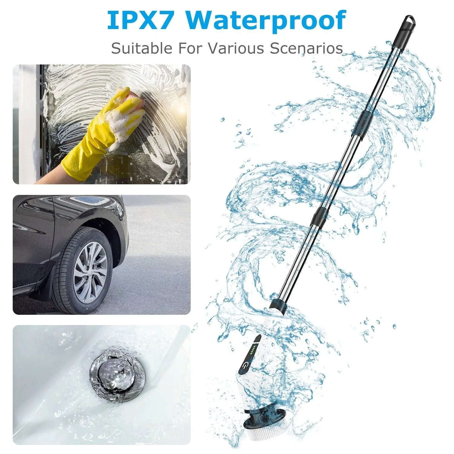 Electric Spin Scrubber Splashis bathroom cleaner cleaning brush cleaning gadget cleaning tool cordless scrubber electric spin scrubber extendable scrubber floor scrubber grout cleaner household cleaning kitchen cleaner power scrubber