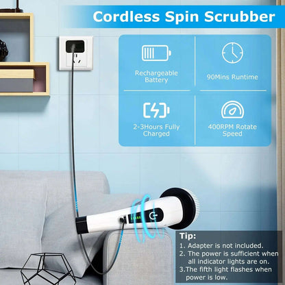 Electric Spin Scrubber Splashis bathroom cleaner cleaning brush cleaning gadget cleaning tool cordless scrubber electric spin scrubber extendable scrubber floor scrubber grout cleaner household cleaning kitchen cleaner power scrubber