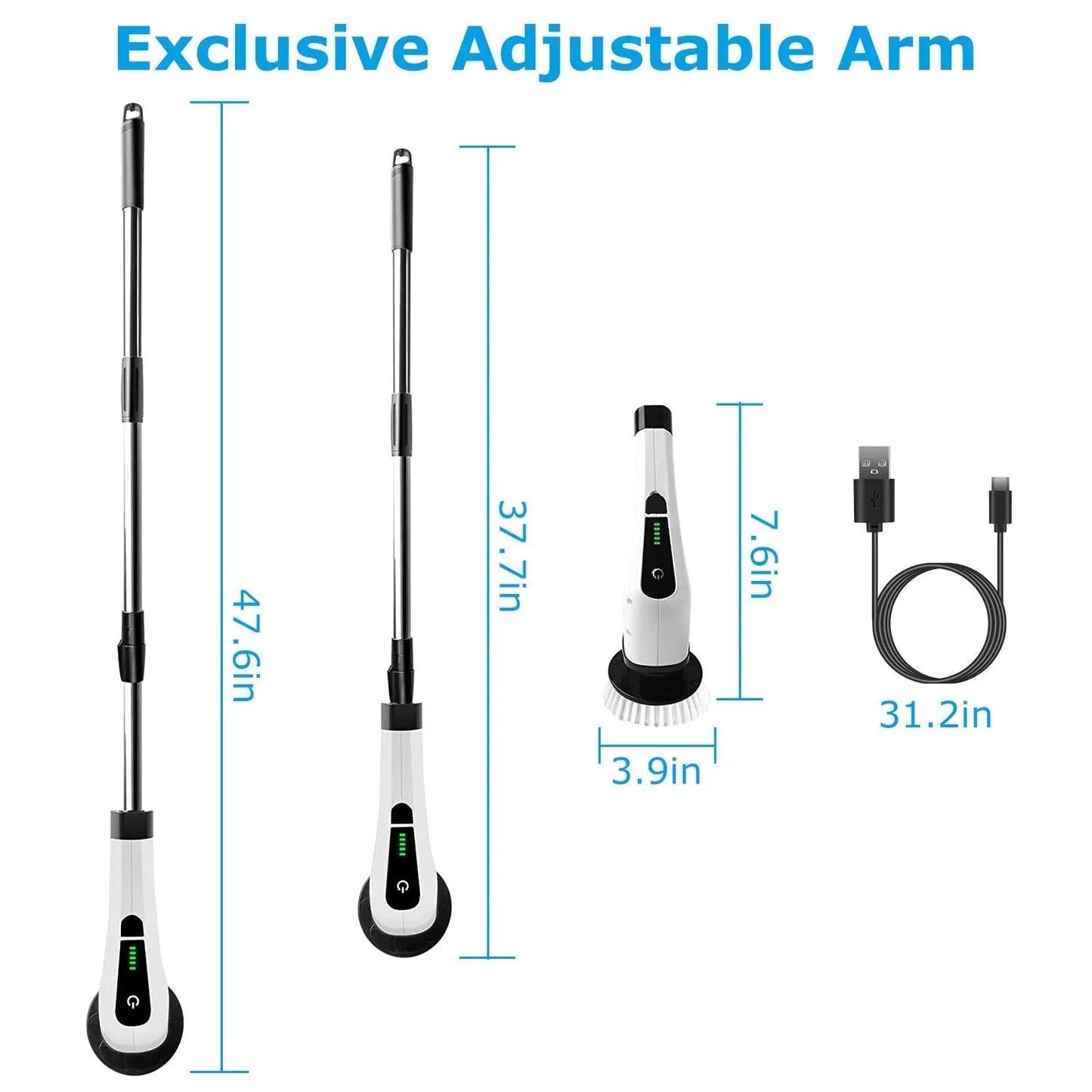 Electric Spin Scrubber Splashis bathroom cleaner cleaning brush cleaning gadget cleaning tool cordless scrubber electric spin scrubber extendable scrubber floor scrubber grout cleaner household cleaning kitchen cleaner power scrubber