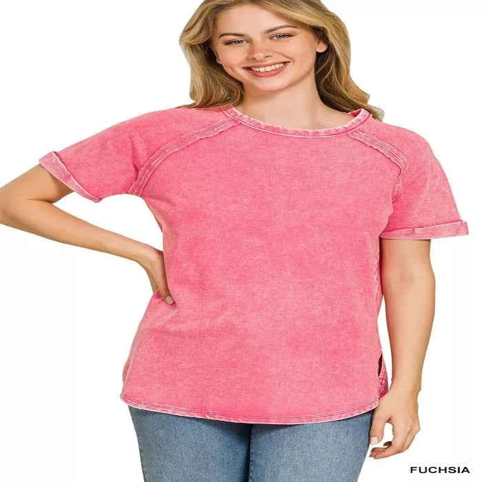 French terry curved hem top — primary view Main image
