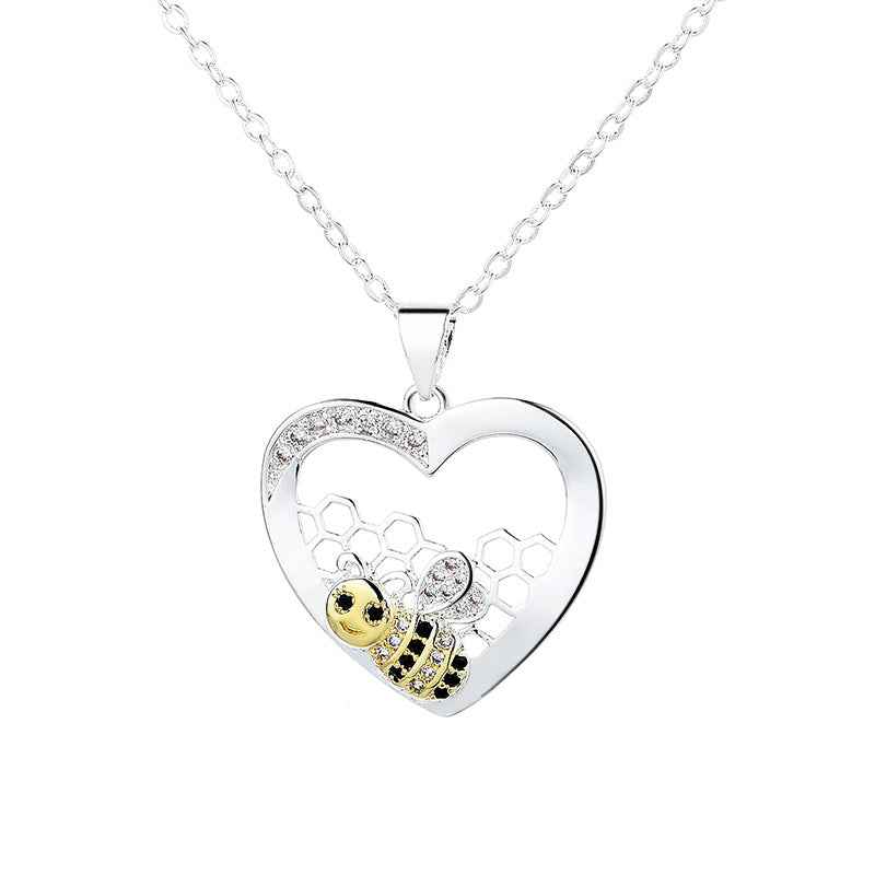 Sunflower Bee Heart Necklace Sekundär produktbild