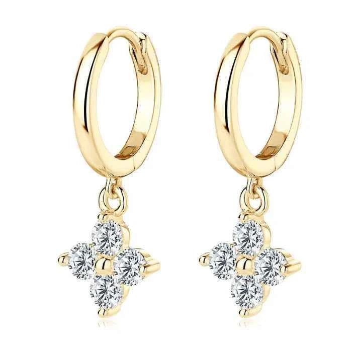 Moissanite hoop drop earrings 0.8 carat in 925 silver — primary view