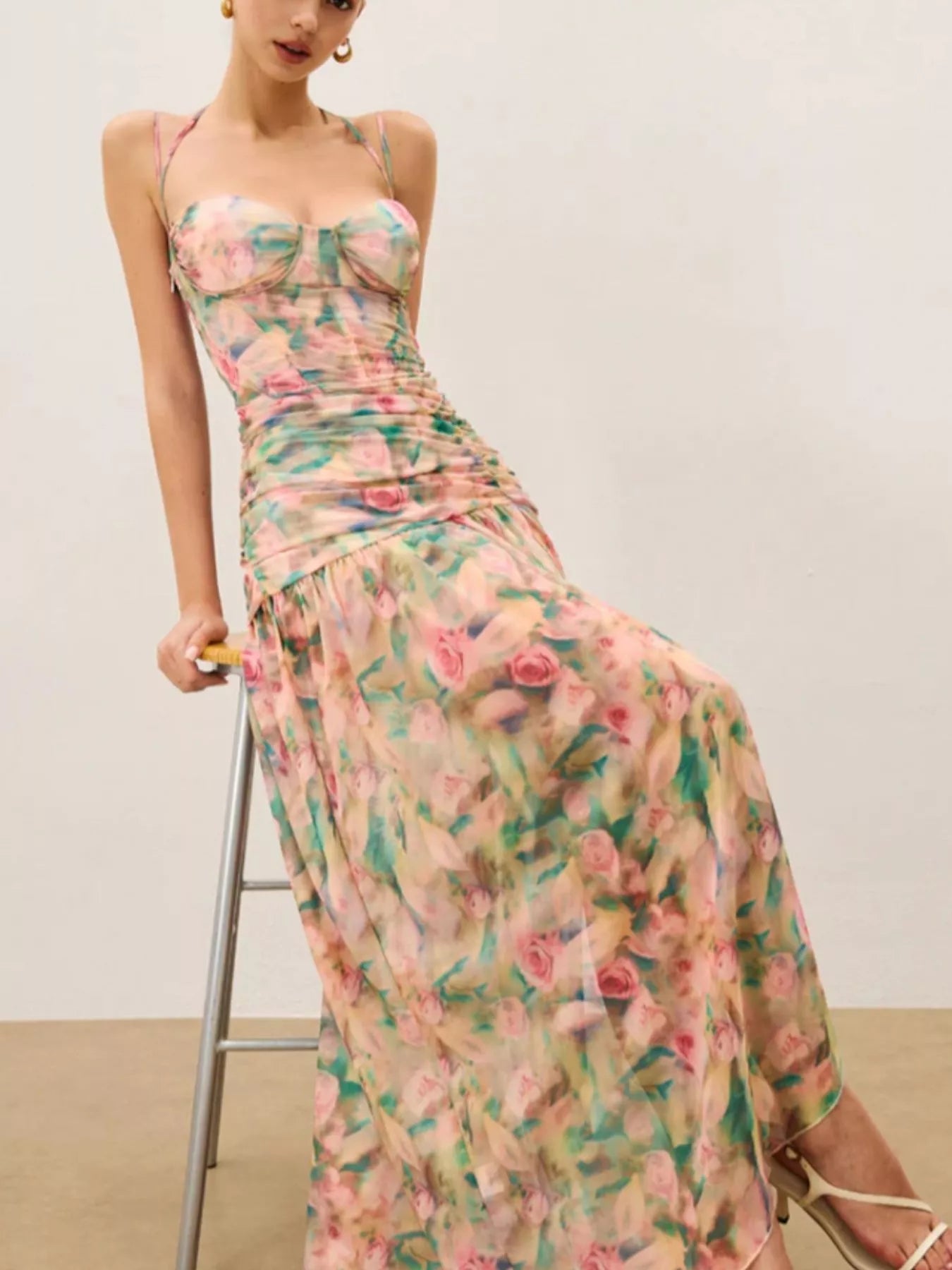 Sweetheart Neck Slit Maxi Dress-Maxi Dress.-Splashis-Splashis
