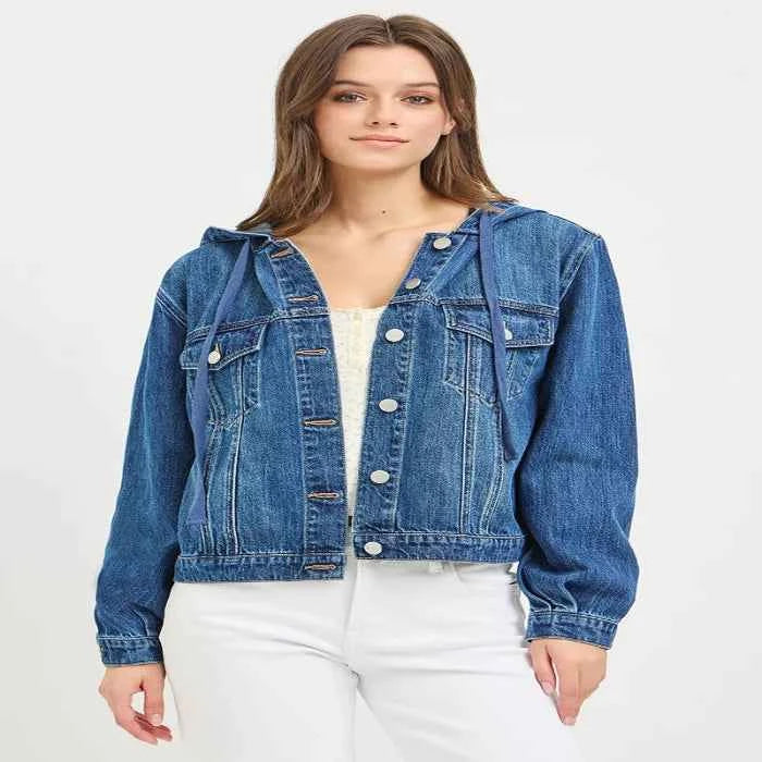 Denim jacket with hoodie — primary view Main image