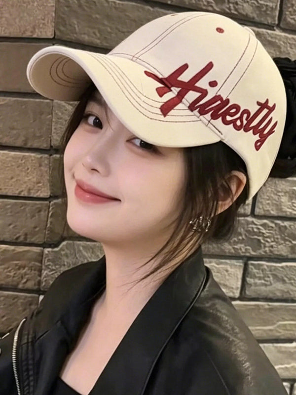 Embroidered baseball cap in off-white — additional view 2