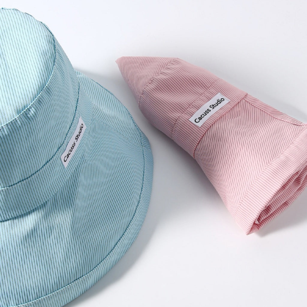 Wide brim sun hat in mint green and pink — additional view 3