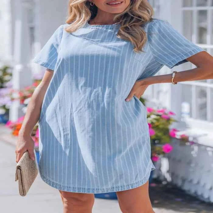 Stripe denim mini dress — primary view Huvudsaklig produktbild