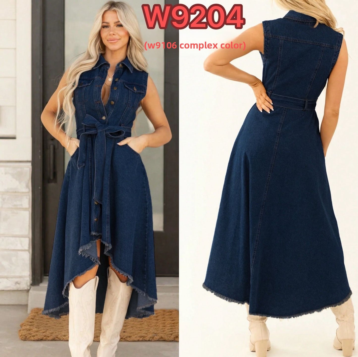 Sleeveless Empire Waist Dress with Hollow - Splashis